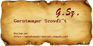 Gerstmayer Szovát névjegykártya
